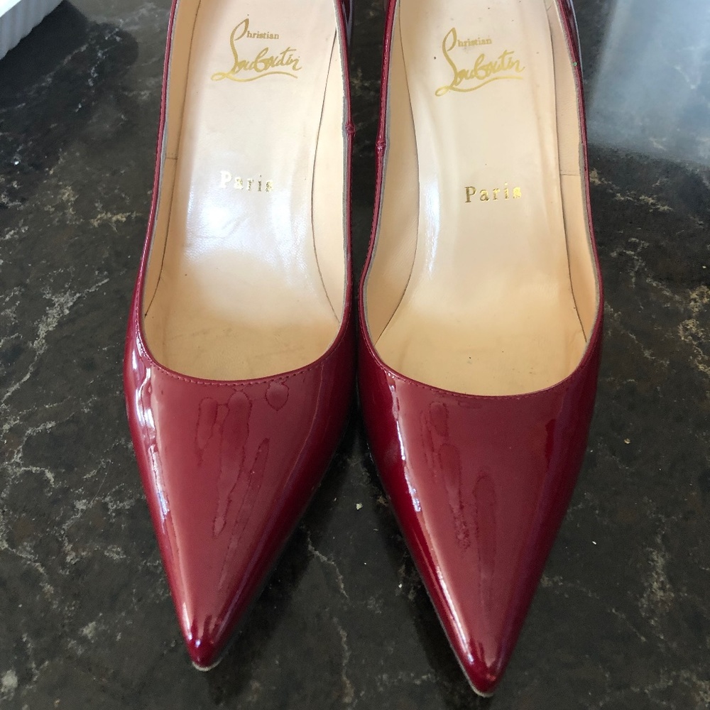 Louboutin red patent heels size 7